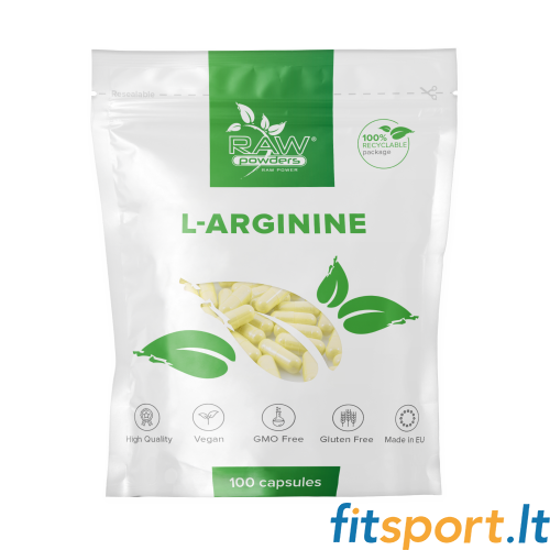 Rohpulver L-Arginin 500 mg – 100 Kapseln. 